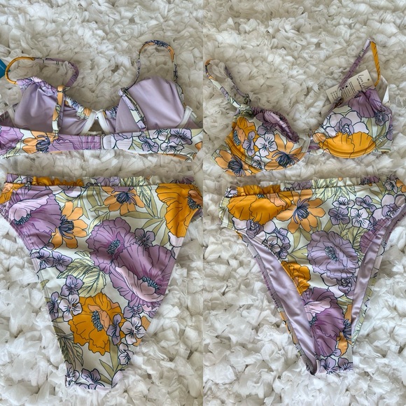 NWT Women's 2-Piece Swim Top & High Waist Bikini Bottoms Swimsuit set SIZE SMALL - Picture 17 of 17